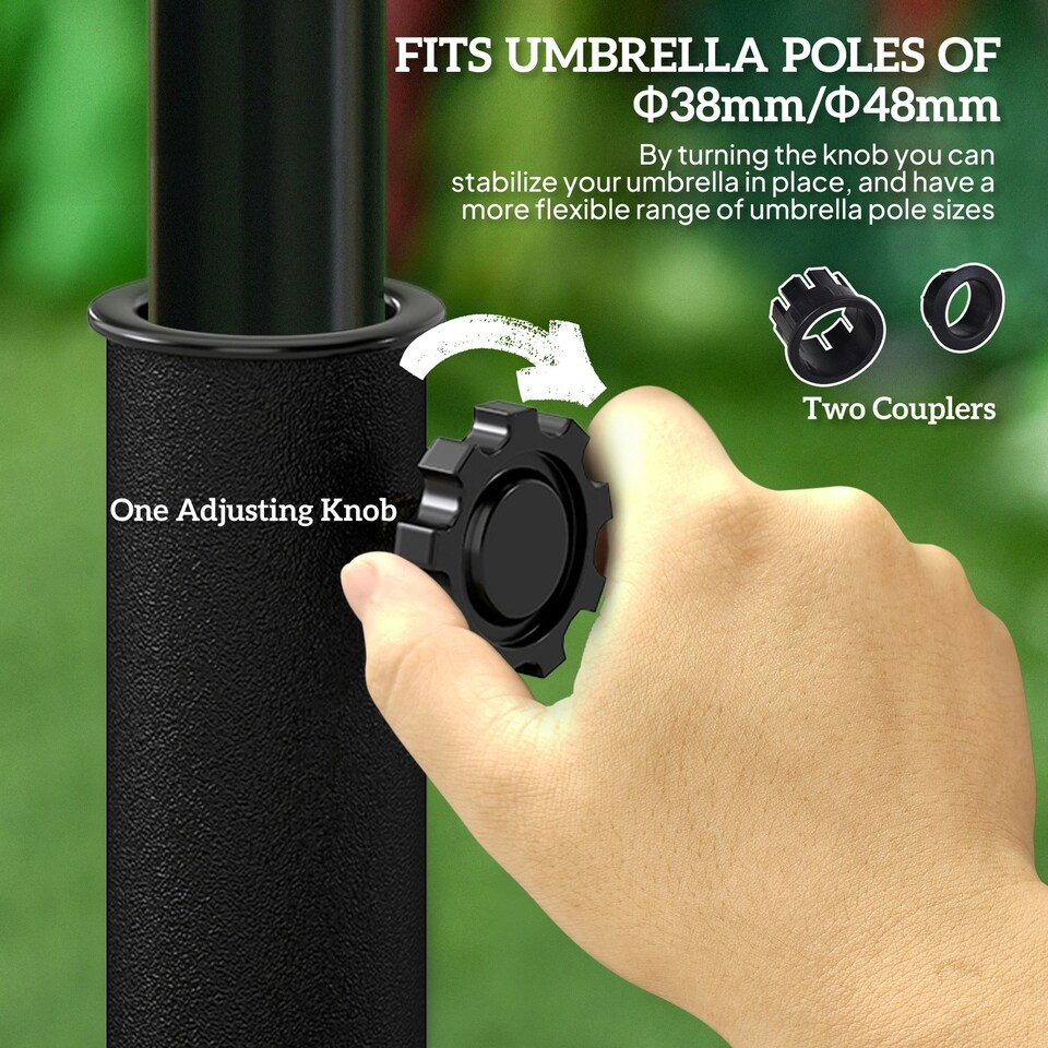 image 1 of Outsunny 9kg Half Round Parasol Umbrella Base Resin Outdoor Garden Furniture