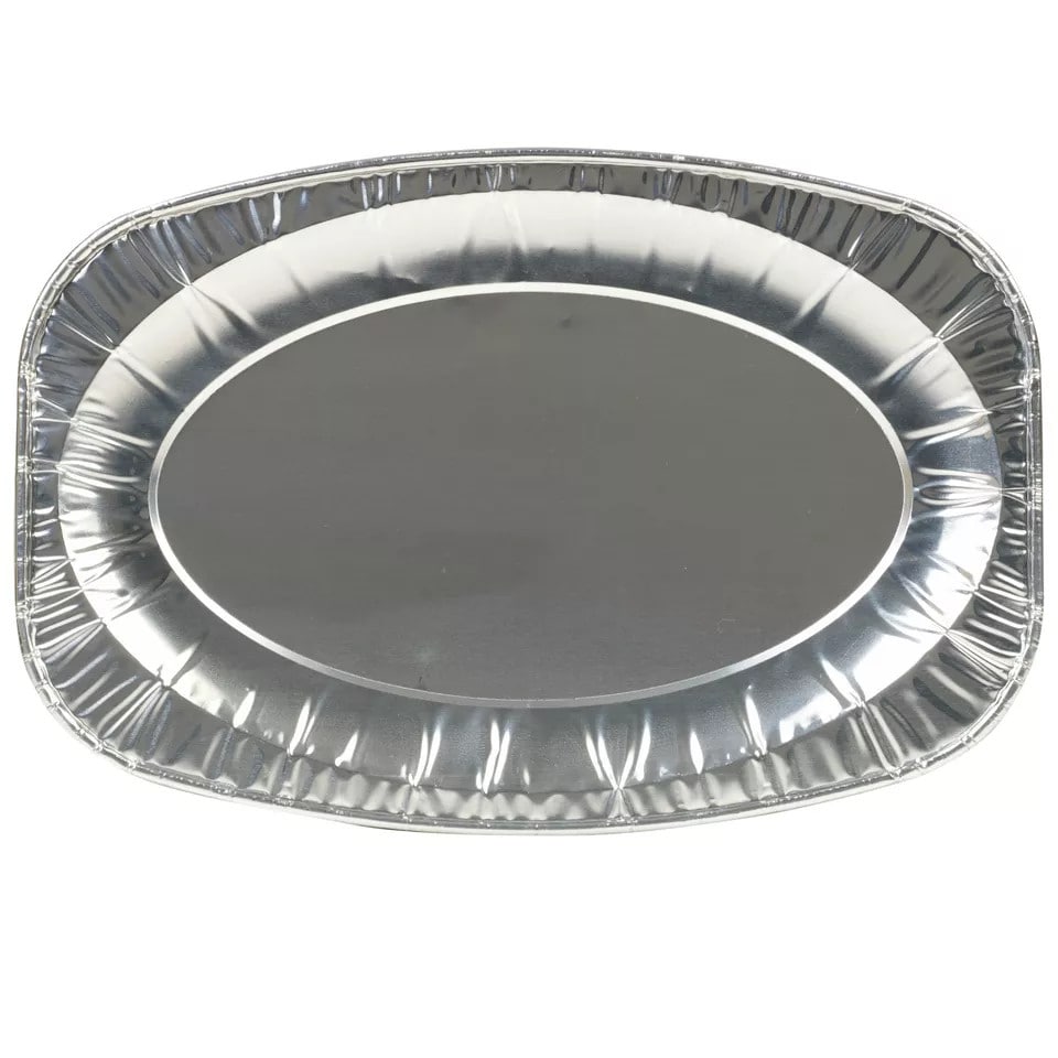 image 1 of Oval Aluminium Serving Platter - 43x28.5cm | White | 2