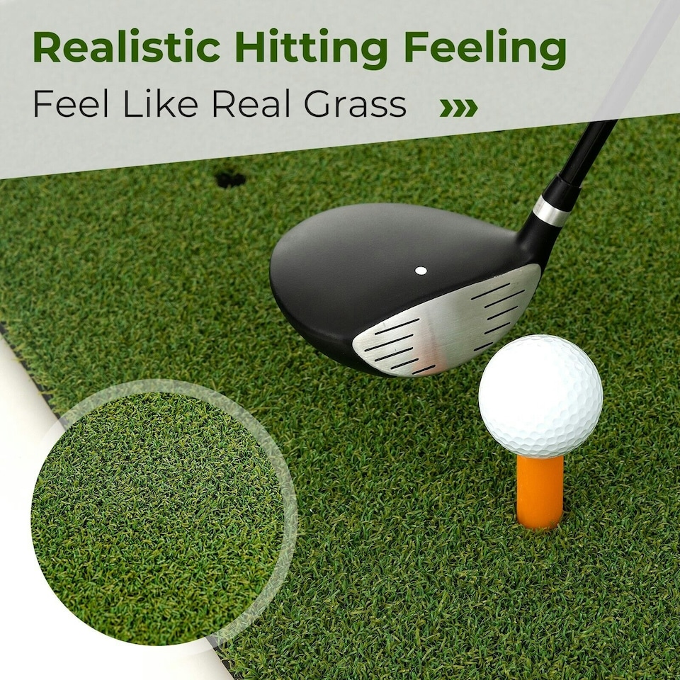 image 1 of COSTWAY Golf Hitting Mat Standard Real Feel Golf Practice Mat