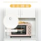 image 5 of HOMCOM Modern Kitchen Cupboard Storage Organiser Microwave Cabinet Grey