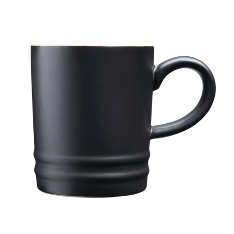 image 1 of Cooks Professional 4 Piece Mug Set | Durable Dishwasher Safe Stoneware | 350ml | Black | Black | 4