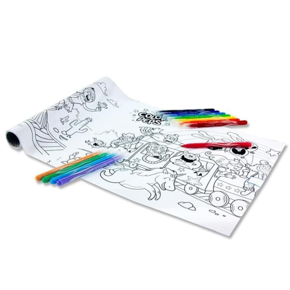 image 1 of Pack of Color'peps 30cm x 3.6m Adhesive Colouring Roll and 18 Markers by Maped