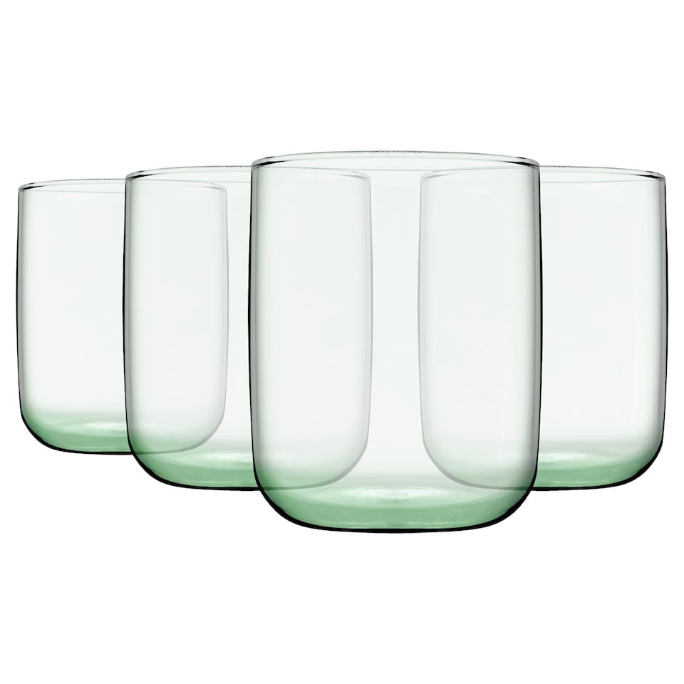image 1 of Pasabache Aware Iconic Recycled Glass Tumblers - 280ml - Green - Pack of 4 | Green | Green