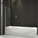image 2 of 800x1400mm 180 Pivot Shower Bath Screen Tempered Glass Door Panel Chrome