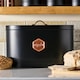 image 2 of Cooks Professional Bread Bin - Metal Food Storage Cannister with Nameplate | Black | Black & Copper