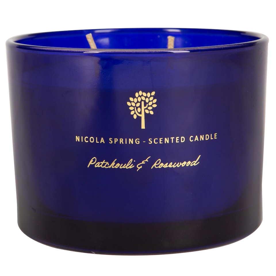 image 1 of Nicola Spring Soy Wax Scented Candle - 350g - Patchouli & Rosewood | Blue | Blue