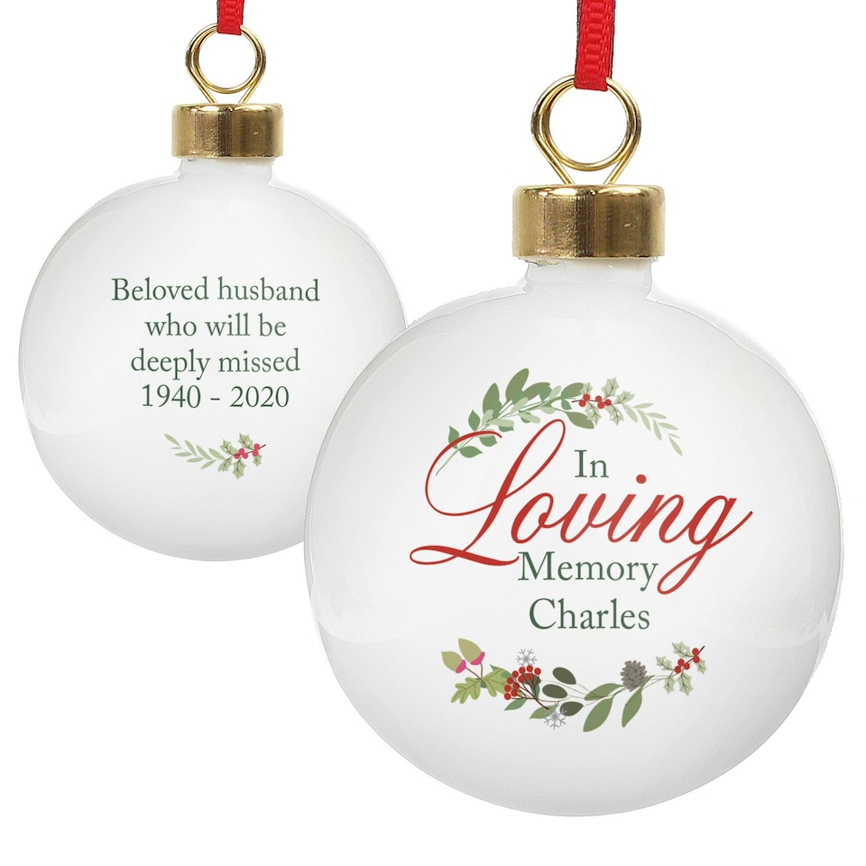 image 1 of Personalised In Loving Memory Wreath Bauble