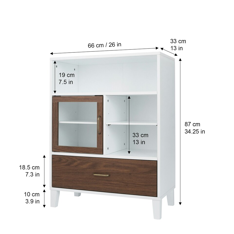 image 1 of Teamson Home Tyler Wooden Bathroom Free Standing Cabinet