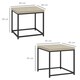 image 3 of HOMCOM Coffee Table Set of 2 with 3.5cm Thick Tabletop, Oak
