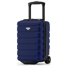 Flight Knight Lightweight 2 Wheel ABS Hard Suitcase Cabin Hand Luggage 100+ Airlines Approved - British Airways, Ryanair & easyJet Free Carry On 40x20x25cm Blue | Navy | Cabin Bag
