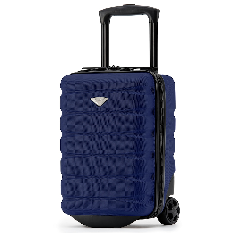 image 1 of Flight Knight Lightweight 2 Wheel ABS Hard Suitcase Cabin Hand Luggage 100+ Airlines Approved - British Airways, Ryanair & easyJet Free Carry On 40x20x25cm Blue | Navy | Cabin Bag