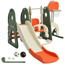 COSTWAY Toddler Slide and Swing Set 6 in 1 Kids Climber