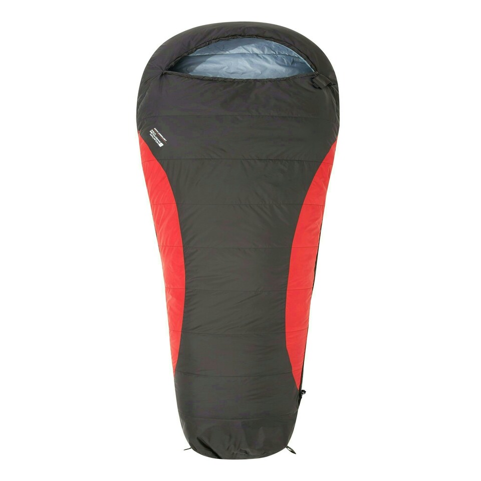 image 1 of Mountain Warehouse Extreme Down Sleeping Bag Hooded Two Way Zipped Camp Bed Blue