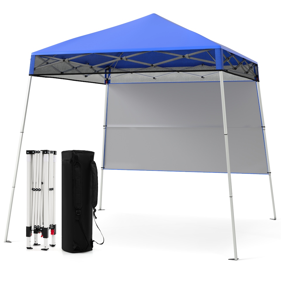 image 1 of COSTWAY 210 x 210 cm Pop up Canopy Tent Portable Backpack Canopy-Blue