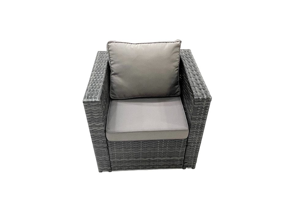 image 1 of Fimous Outdoor Garden Furniture Set 10 Seater Rattan Sofa Set with Coffee Table 3 Footstools Armchair 2 Side Tables Dark Grey Mixed