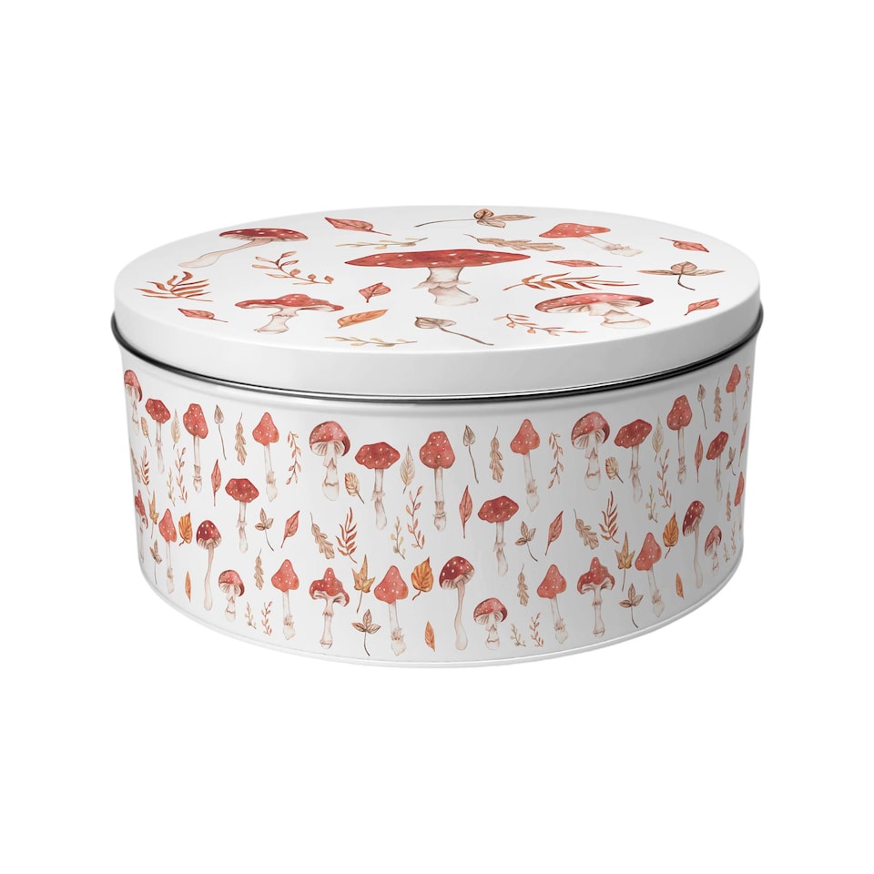 image 1 of Watercolour Mushrooms Large Cake Tin