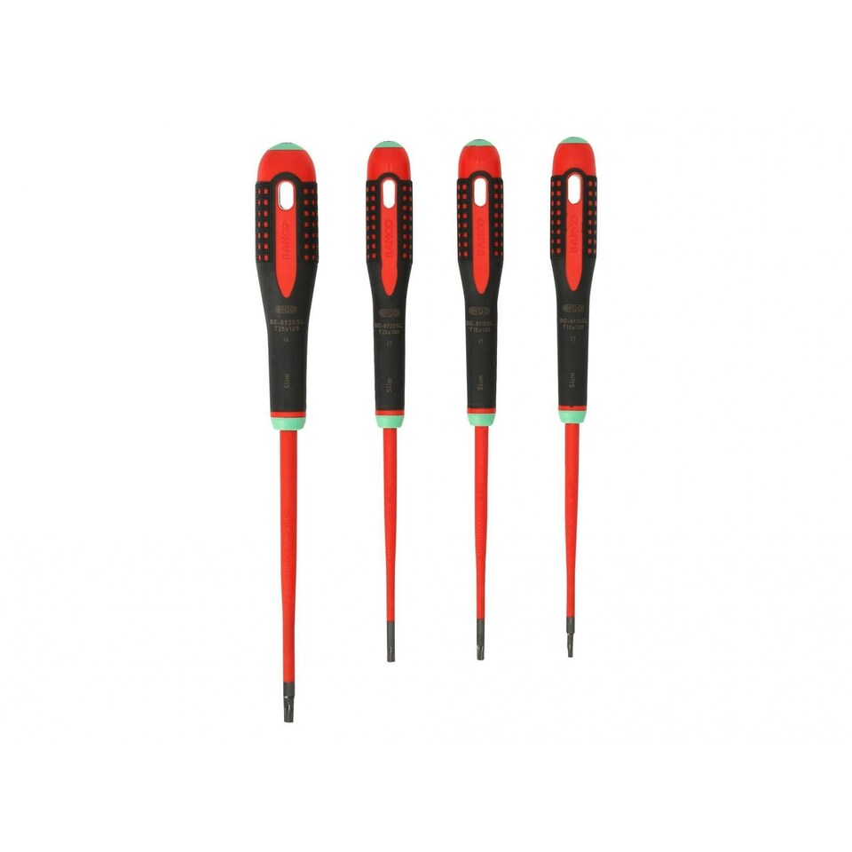 Bahco Be-9880sl Ergo Slim Vde Insulated Screwdriver Set, 4 Piece - Multi Colour - One Size