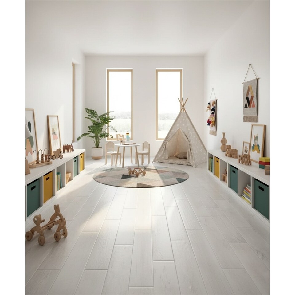 image 1 of Premium Oak Matt Porcelain Wood Effect Floor Tile (9 Pack - 1 Box - 1.22 m2 Coverage) - Lounge- Inspired by Latin America