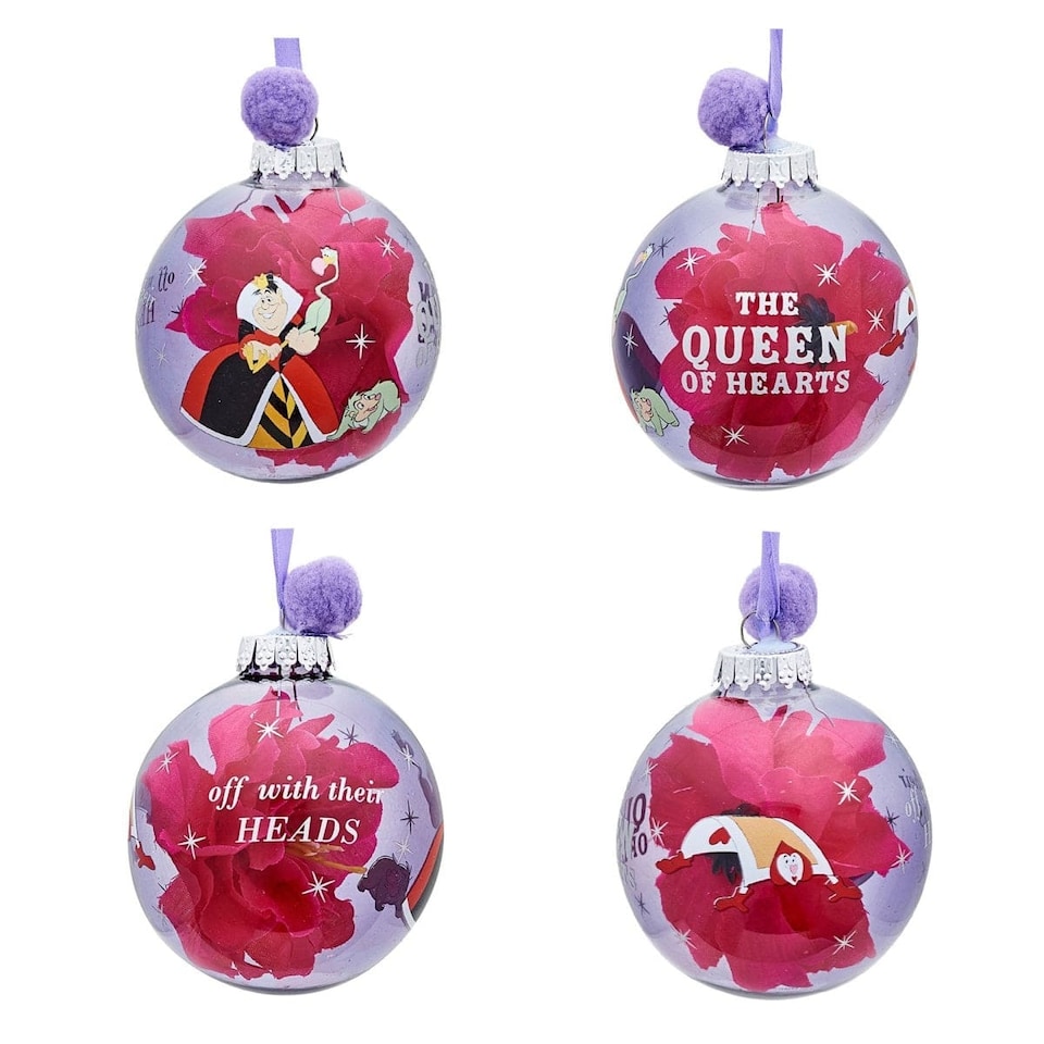 image 1 of Widdop Gifts Disney Alice in Wonderland Set of 7 Christmas Tree Baubles