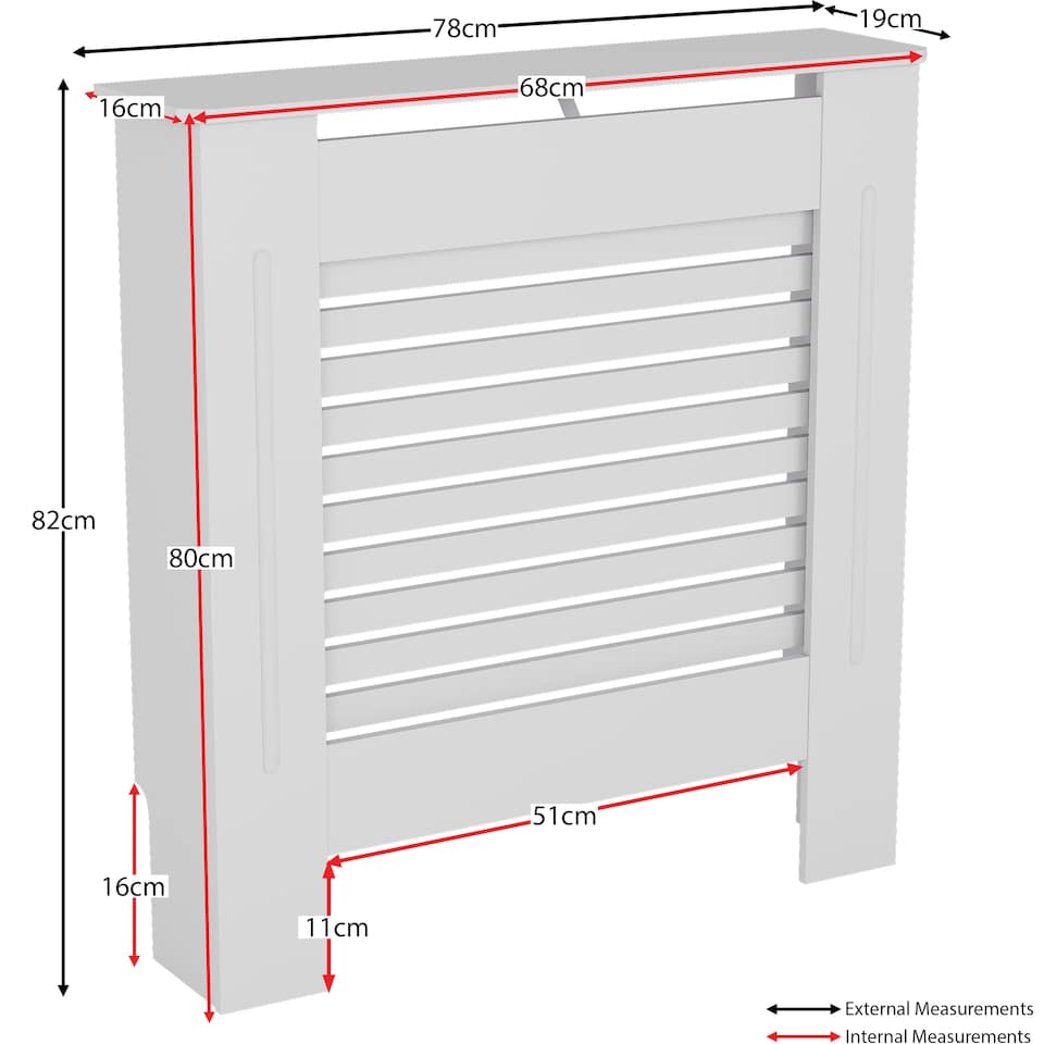 image 1 of Vida Designs Milton Radiator Cover Painted MDF Slatted Cabinet, White, 78cm