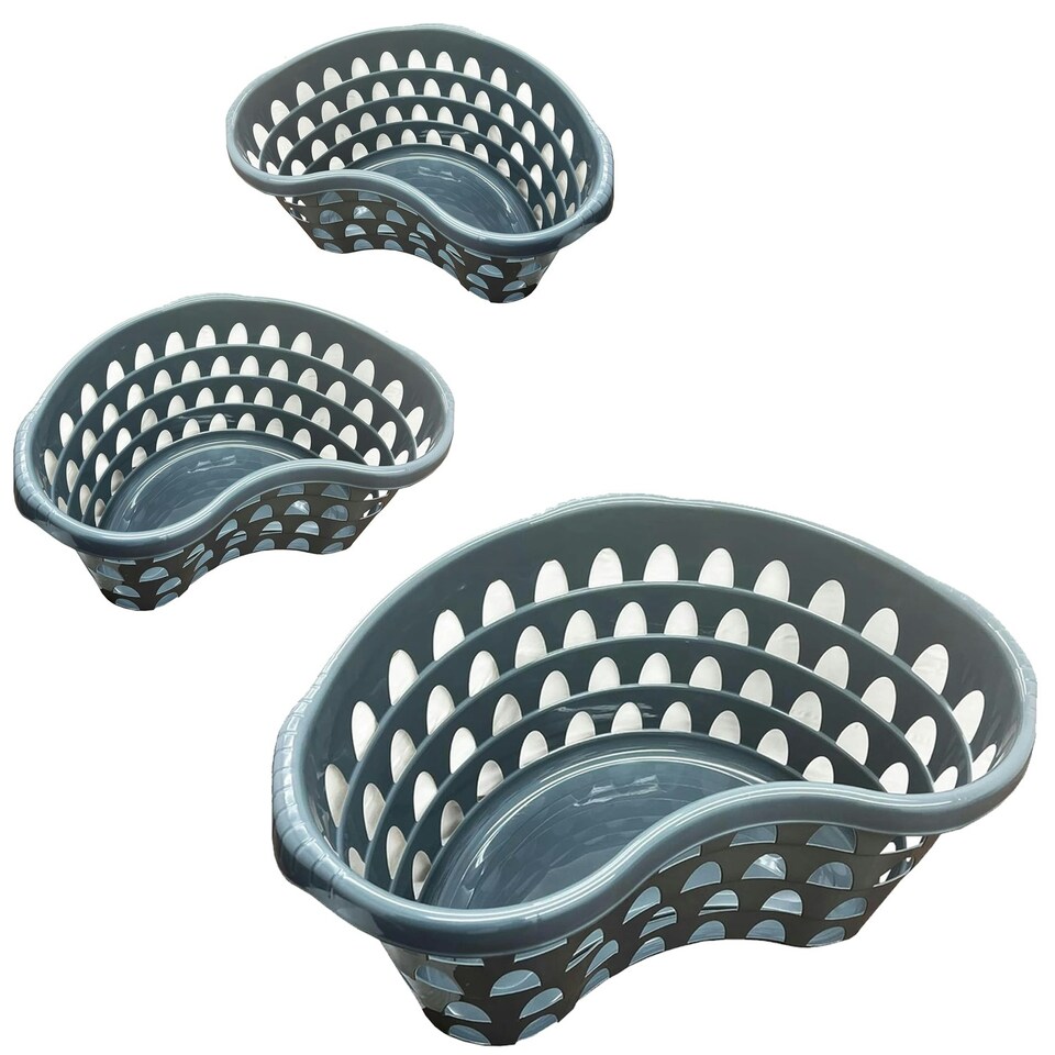 image 1 of 2 x Slate Blue High Grade Storage Hipster Baskets Organiser For Laundry Rooms & Bathrooms Blue
