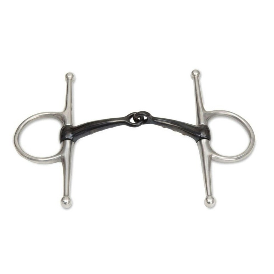 image 1 of Shires Sweet Iron Horse Full Cheek Snaffle Bit - Black - 4.5in