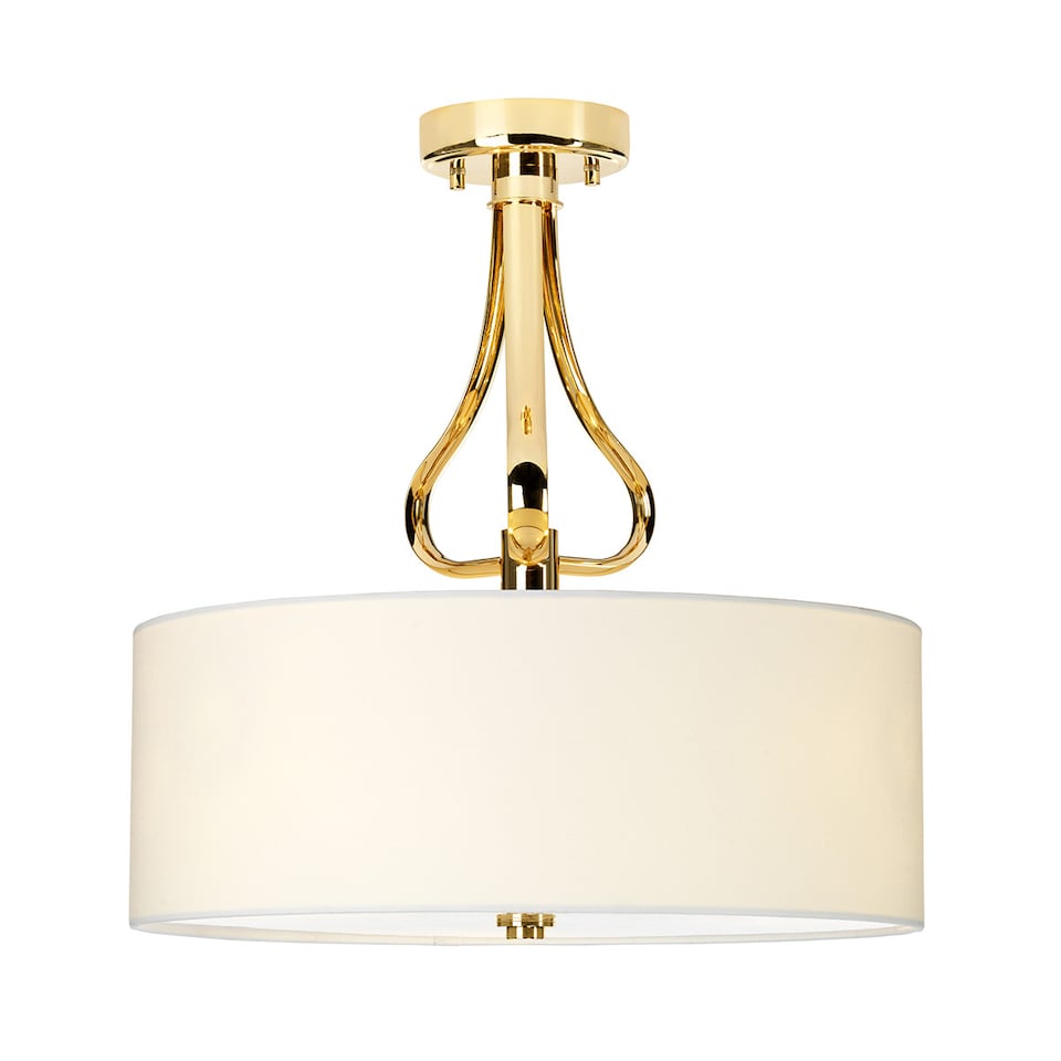 image 1 of Falmouth 3 Light Semi Flush Bathroom Ceiling Light Gold IP44, G9