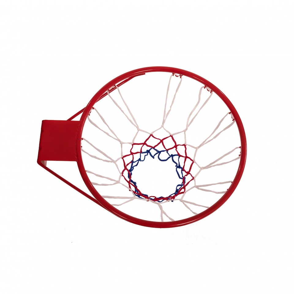 image 1 of Heavy Duty Wall Mounted Full Size Red Basketball Hoop Rim and Net
