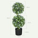 image 5 of HOMCOM Set of 2 Decorative Artificial Plants Ball Trees with Lavender Flowers in Pot Fake Plants for Home Indoor Outdoor Decor, 70cm, Blue