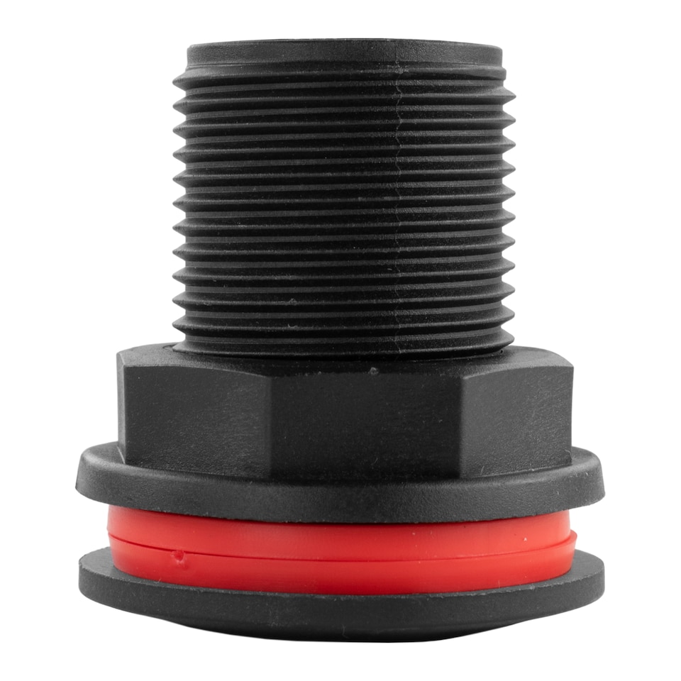 image 1 of 1" BSP Male Bulkhead Drain Plug Plastic Includes 2 Nylon Washers and Locking Nut