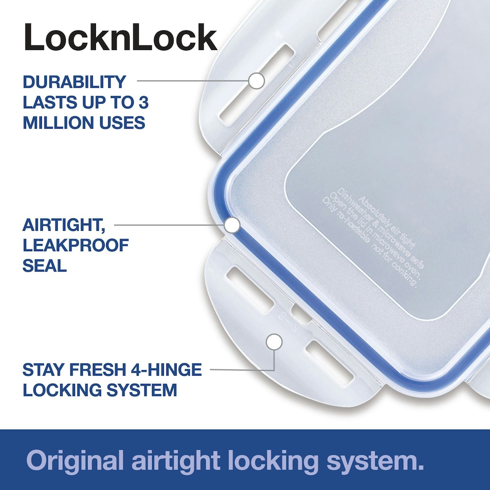 image 1 of LocknLock Rectangular Food Containers with Lids, 5 x 1L