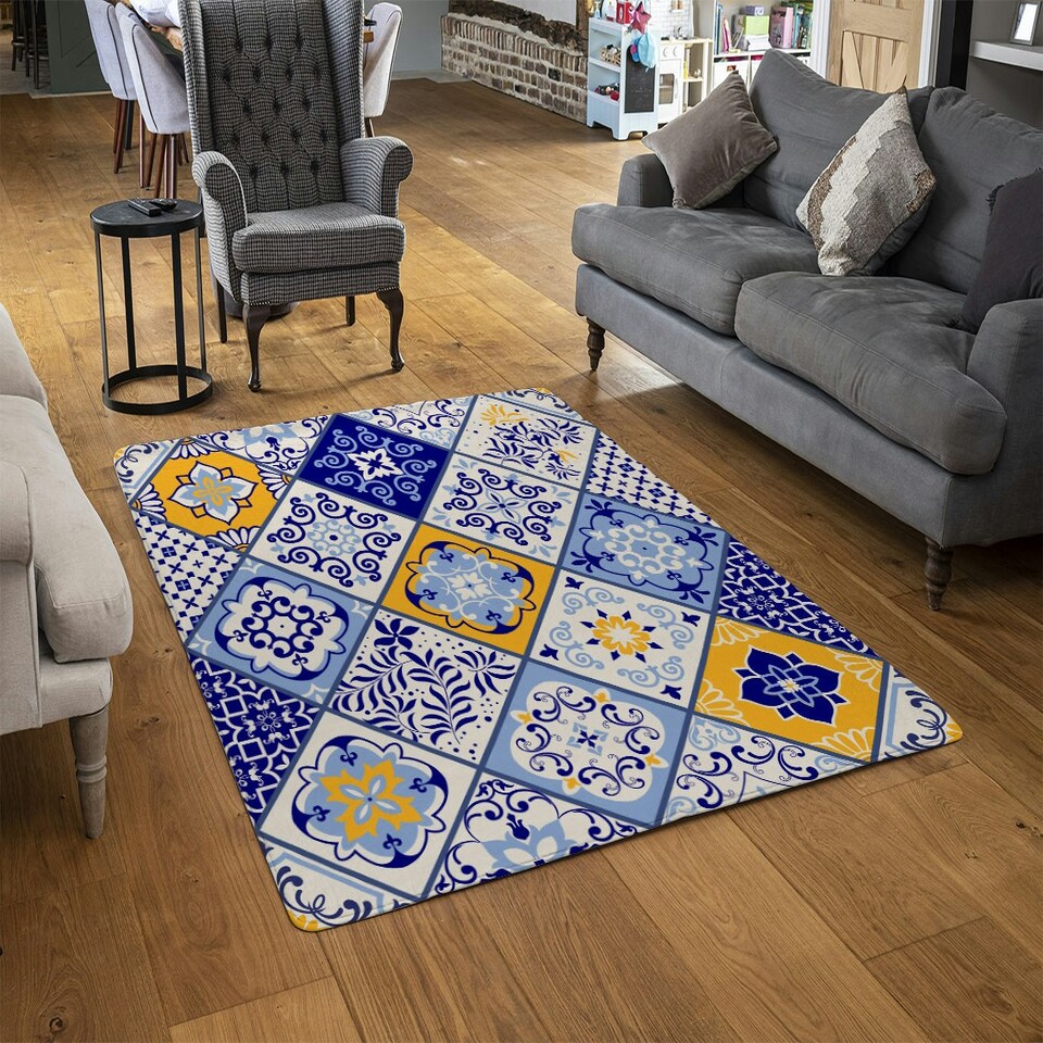 image 1 of Turkish style. Azulejos tiles (Rug) Multi | Medium: 80x150cm