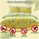 image 3 of VELVETIO Birdie Blossom Printed Duvet Cover Set Reversible Polycotton Beddings Yellow | Ochre | King