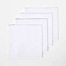 Homescapes White Cotton Fabric 4 Napkins Set