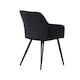 image 4 of Set of 4 Camden Modern Velvet Dining Chairs with Armrests, Quilted Design & Black Metal Legs Black