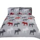 image 1 of Moose Cotton Bed Cover Duvet Cover Set Grey | King