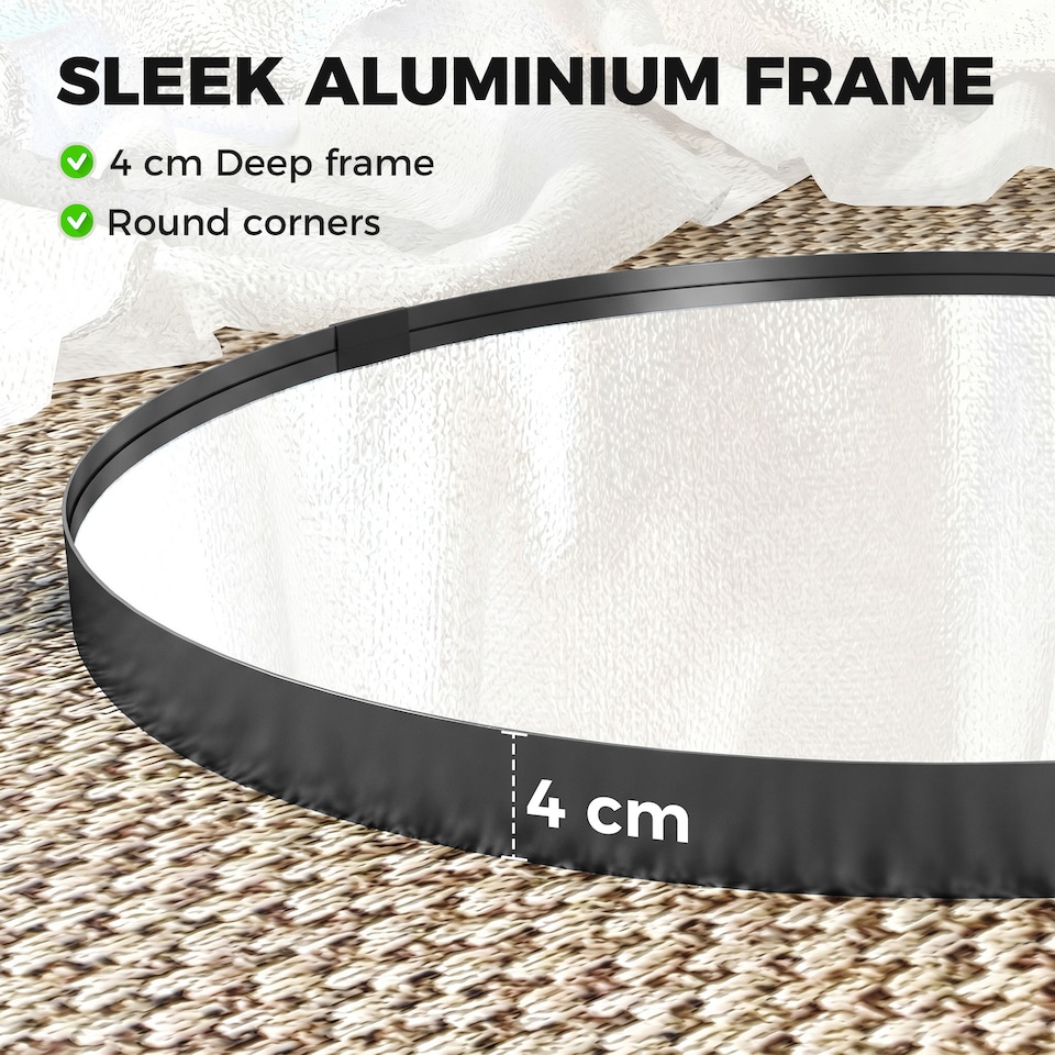image 1 of HOMCOM Wall Mirror 61 cm, Wall Mounted Bathroom Mirror