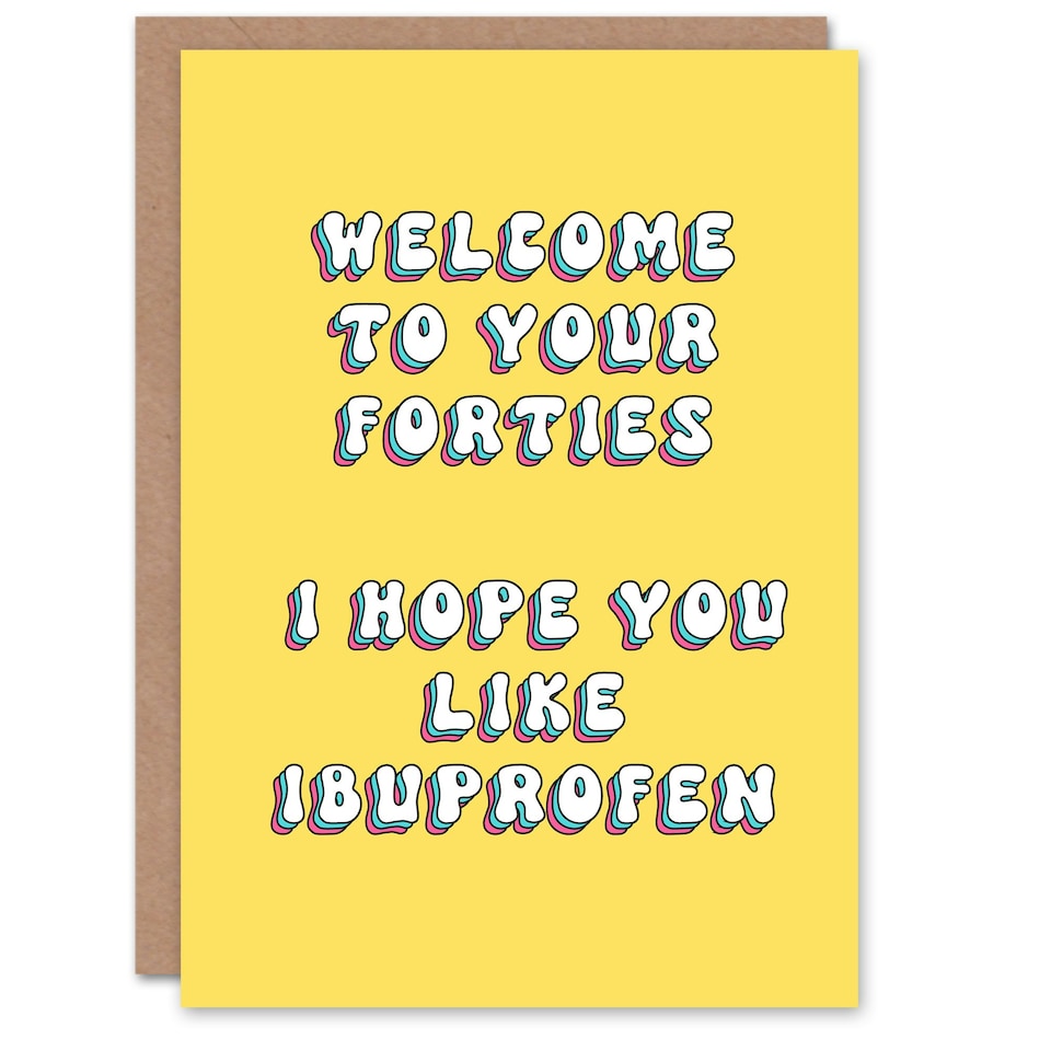 image 1 of Forties Ibuprofen 40 Year Old Cheeky Her Funny 40th Birthday Card