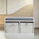 image 6 of Shoe Storage Bench With Cushioned Seat And 2 Drawers White White