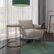 image 3 of 2Pc Round Nesting Stackable Sofa Side Bedside End Table Set Wood Top Metal Legs | Multi | Black Marble Top with Gold Legs