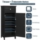 image 5 of COSTWAY Bathroom Storage Cabinet Wooden Cupboard Black Black