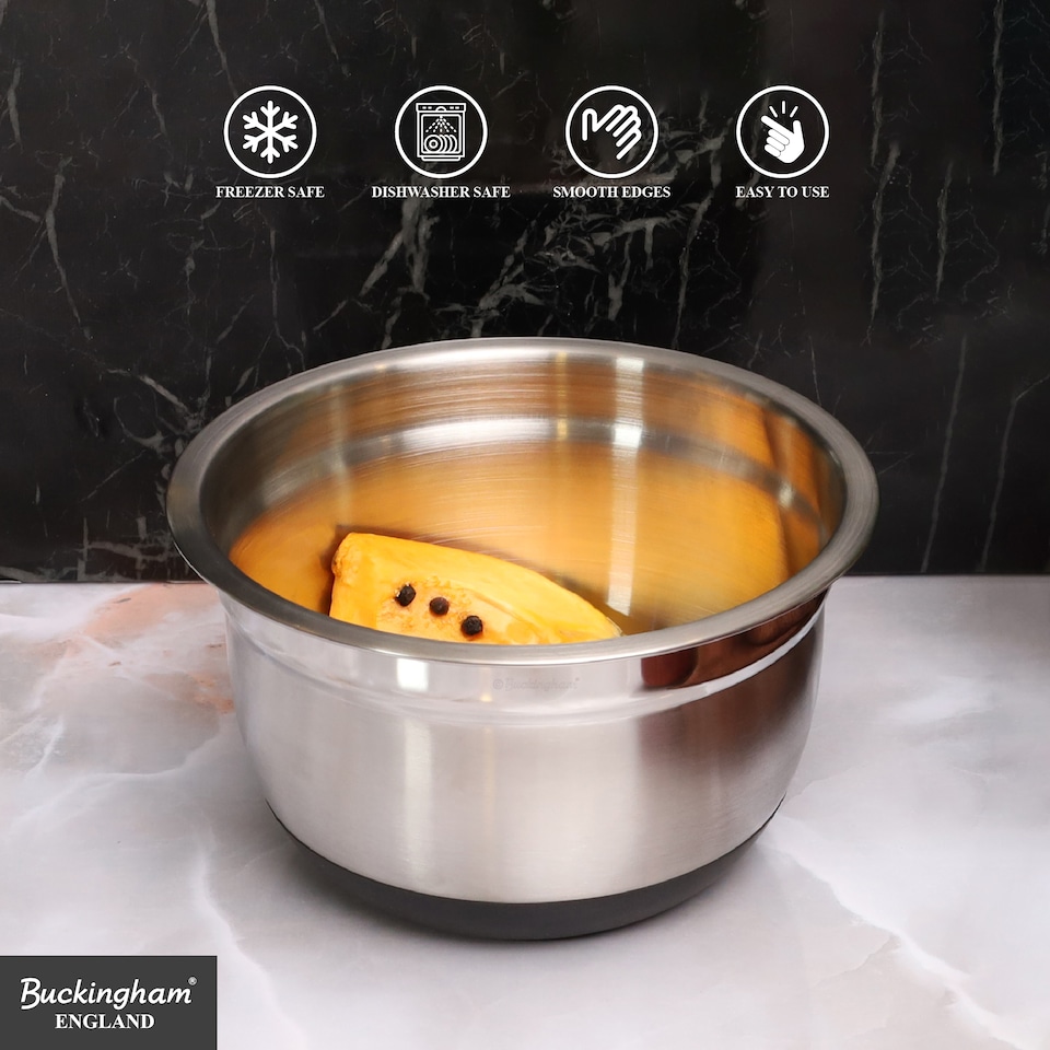 image 1 of Buckingham Deep Salad Mixing Bowl with Black Silicone Base 17.5 cm , 1.5 Litre