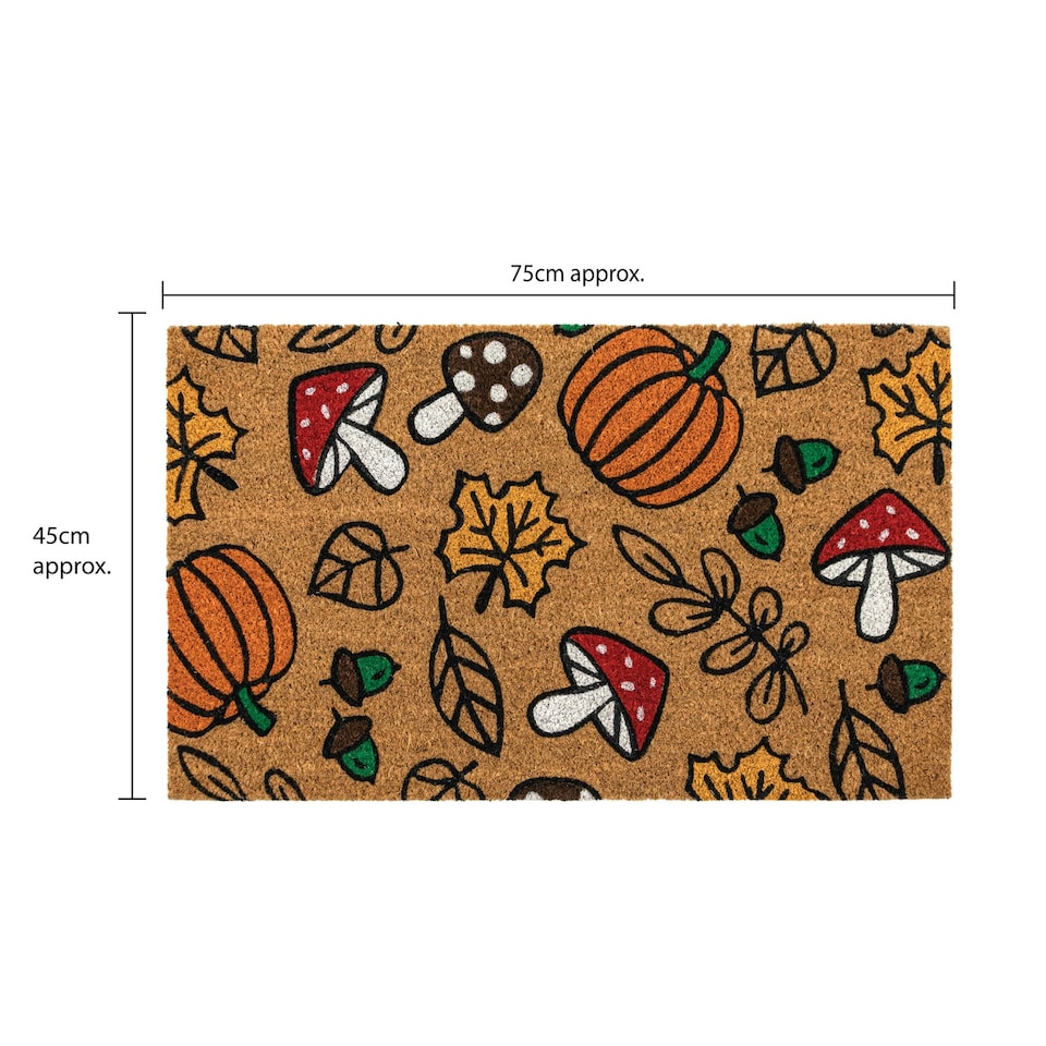 image 1 of JVL Latex Backed Coir Entrance Doormat 45x75cm - Autumn