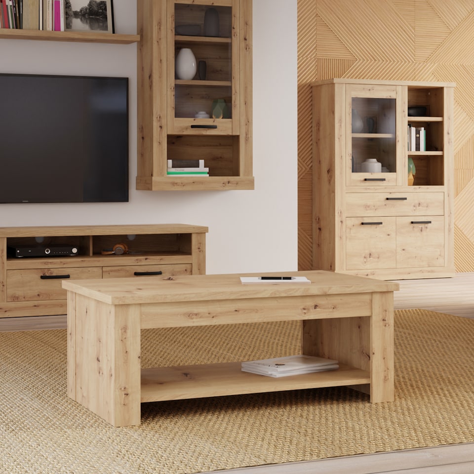 image 1 of Corona Rising Coffee Table in Artisan Oak