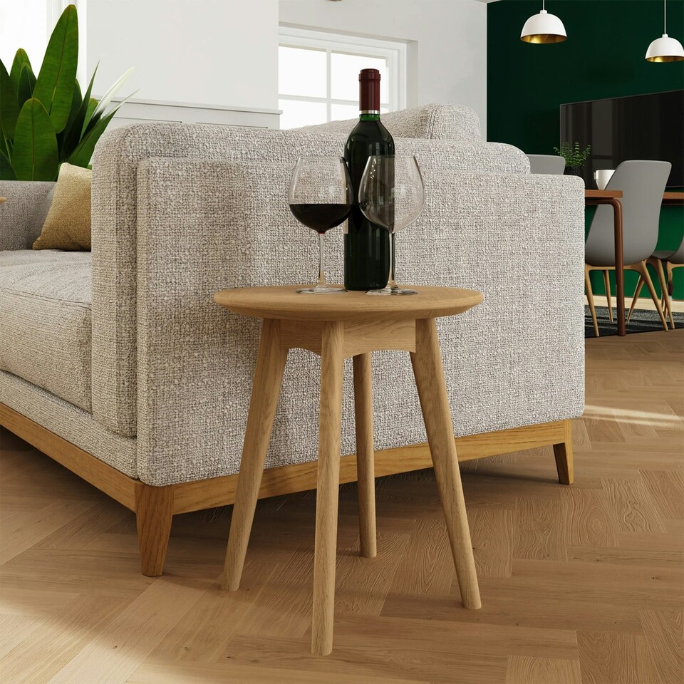 image 1 of Newark Ash Round Wine Table Brown