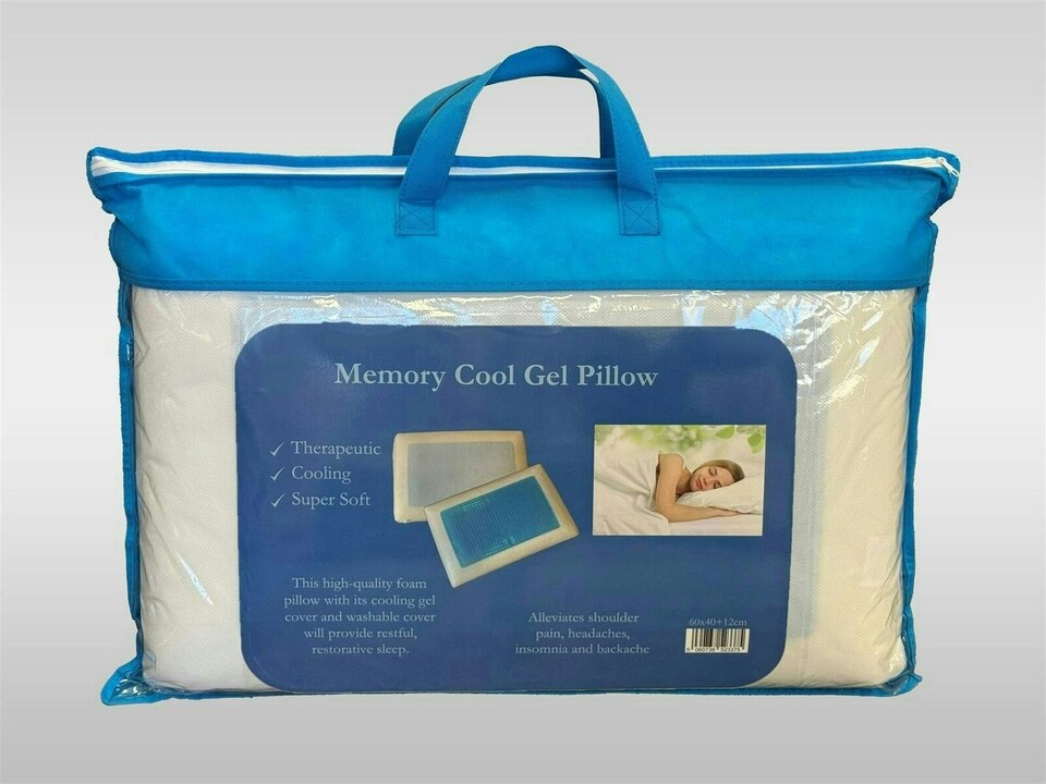 image 1 of Memory Foam Cool Gel Pillow 40x60cm | White