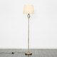 image 2 of ValueLights Traditional Style Antique Brass Barley Twist Floor Lamp With Beige Light Shade