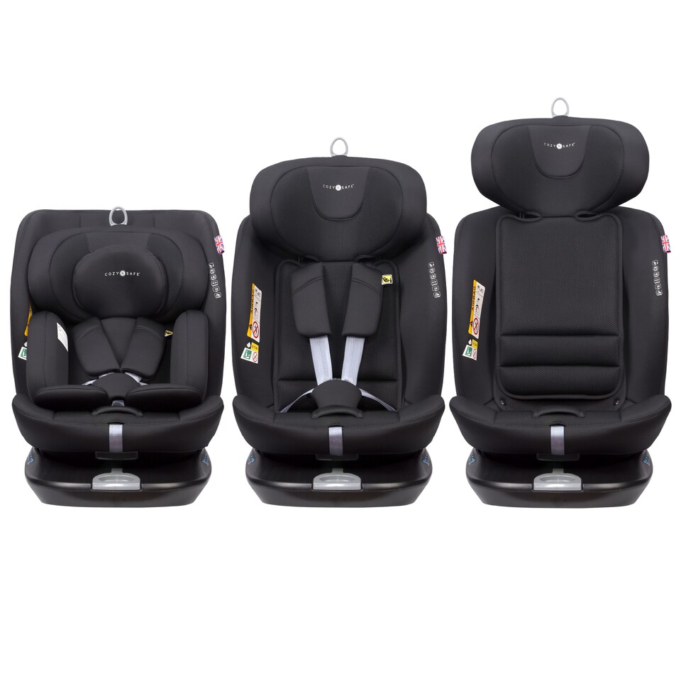 image 1 of Cozy N Safe Galaxy i-Size 360 Rotating Car Seat 40-150cm, ISOFix & Top Tether, Extended Rear & Forward Facing, 5 Recline Positions, Side Impact Protection, Birth to 12 Years (Jet)