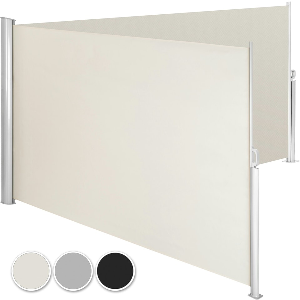 image 1 of Double-sided retractable awning and privacy screen | Grey | grey | 1