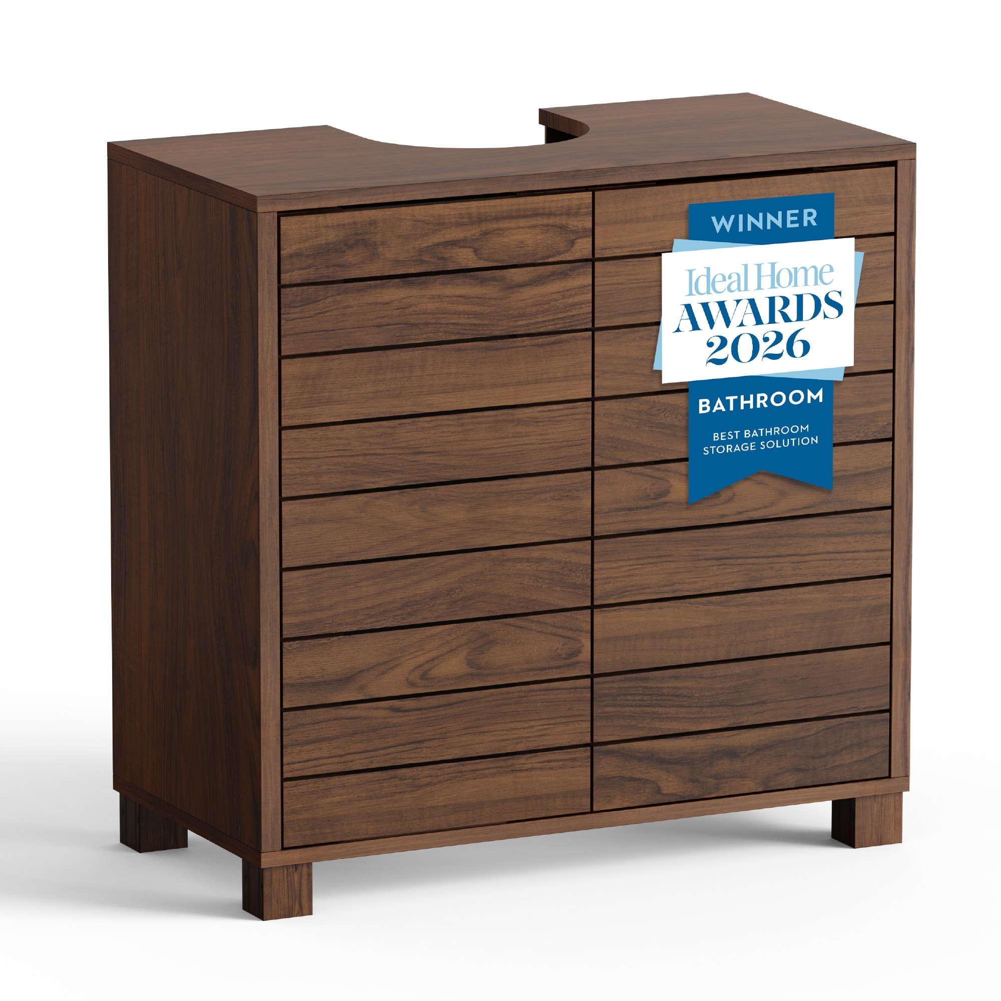 Vonhaus Chester Under Sink Bathroom Cabinet in Dark Wood Effect